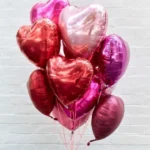 Aimee | ten heart shaped colored foil balloons
