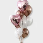 For her | two heart shaped balloons and 10 helium balloons
