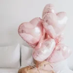 Layla | six heart shaped pink helium balloons