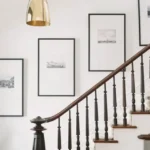 Set of four thin black fibre frames