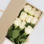 With love | 9 long stemmed white roses