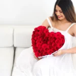 Gift your loved one 50 red roses in a heart-shaped box