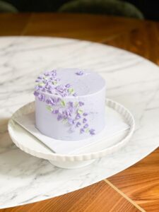 Please note the flavor profile of your choice at checkout: ribbon cake , ribbon almond The cake has dimensions of 6 inches in diameter and 4-5 inches in height