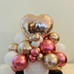Personalized 18” heart balloonn and latex balloons color theme can be customized width – 2ft height – 2. 5ft