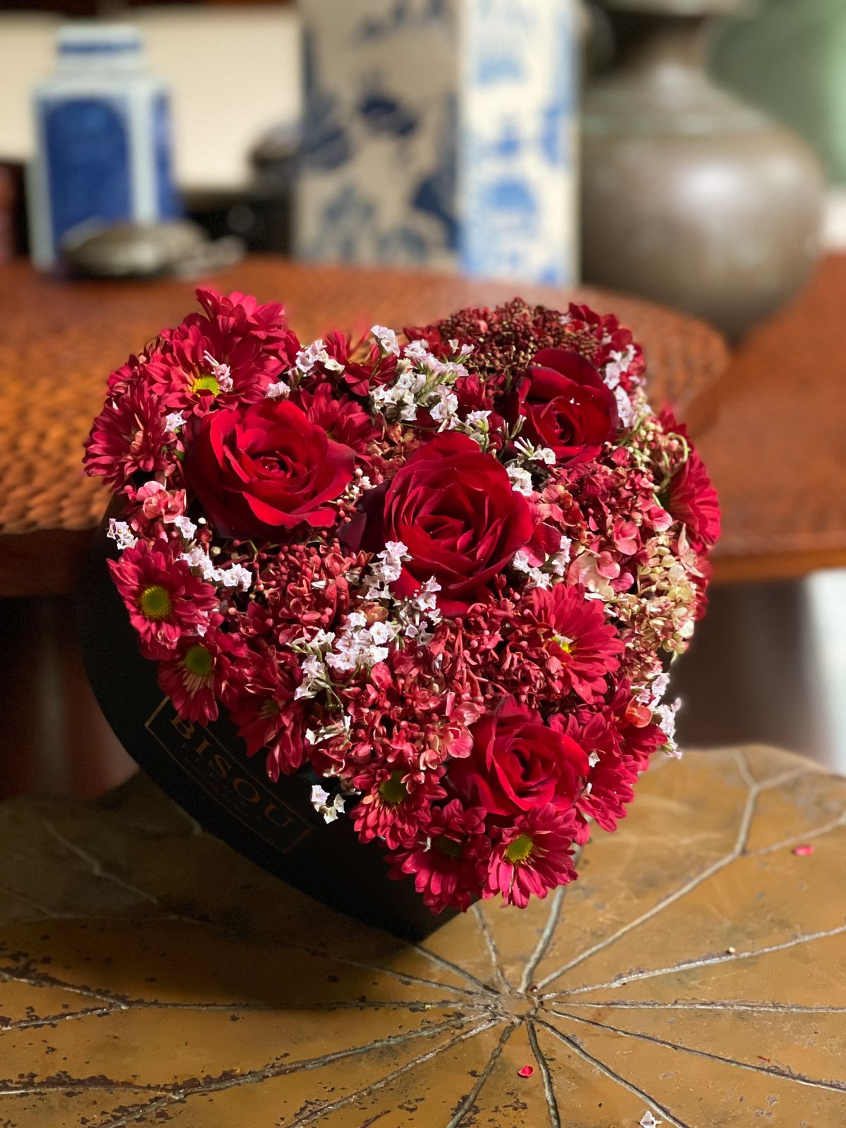 Juliet | Red Roses and Chrysanthemums