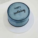 Blue color 1kg cake with happy birthday written