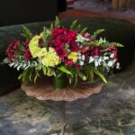 Ashtin | red roses, chrysanthemums, and hydrangeas