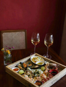 A Spanish Inspired Seafood Platter and Wine for 2