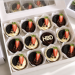 A box of delectable chocolate cupcakes