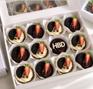 A Box of Delectable Chocolate Cupcakes