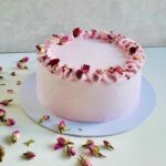 Lychee rose mousse cake